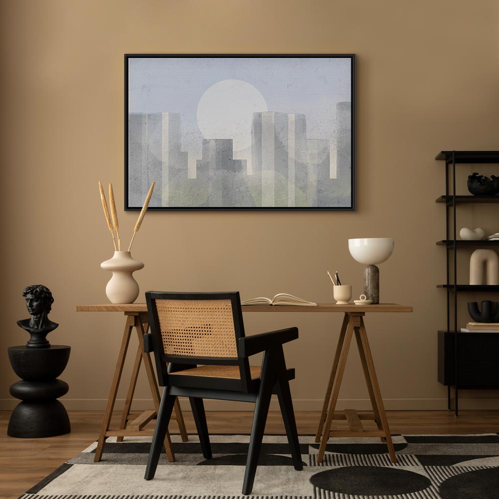 Modern Abstract City Skyline Wide Canvas Print
