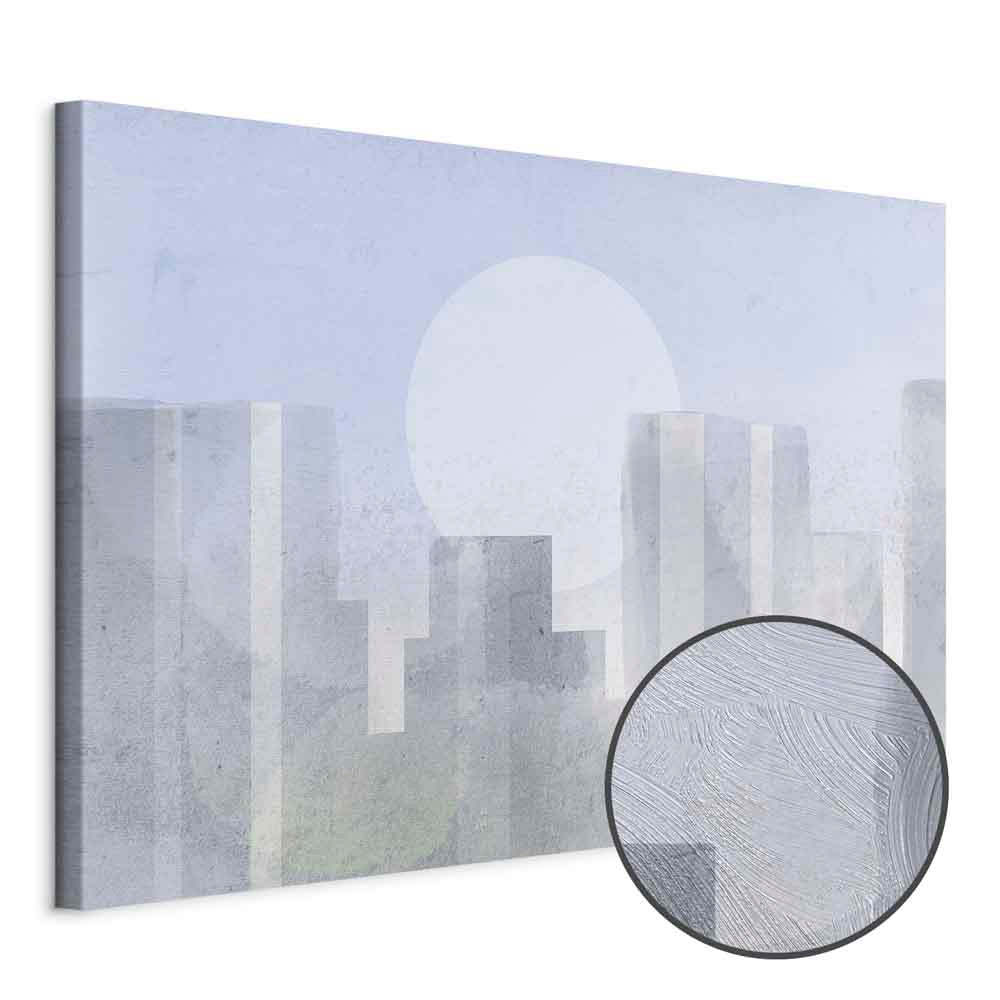 Modern Abstract City Skyline Wide Canvas Print