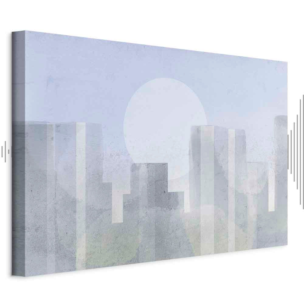 Modern Abstract City Skyline Wide Canvas Print