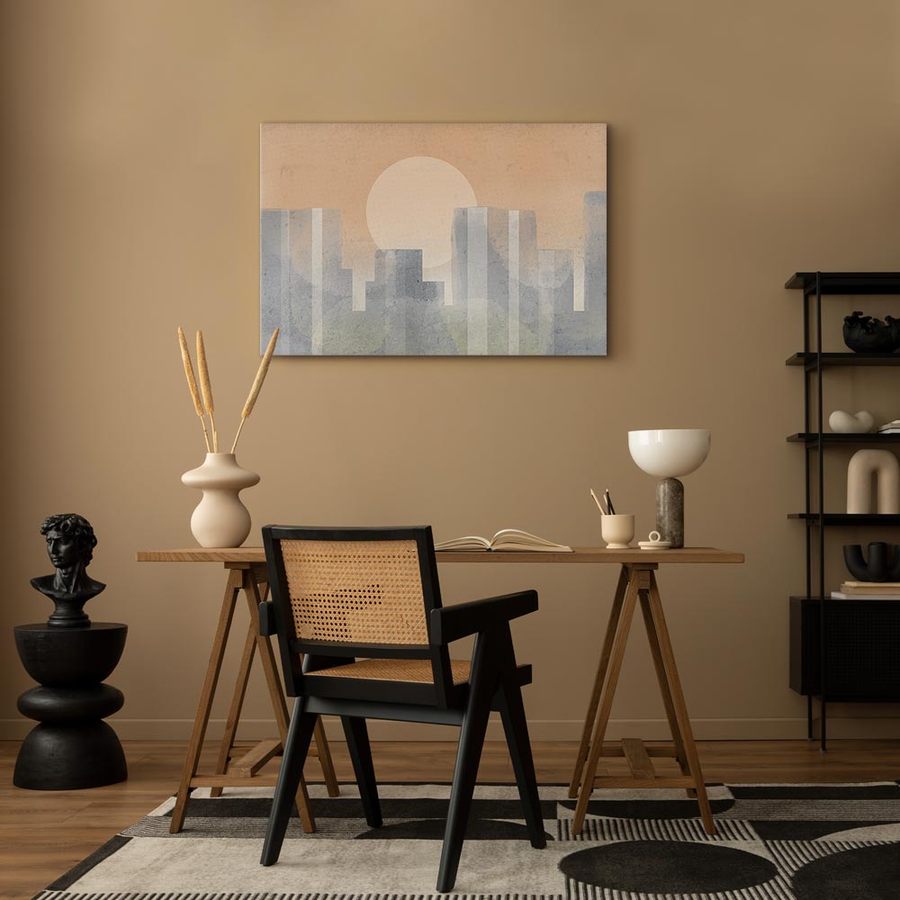 Modern Abstract City Skyline Canvas Print