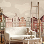 Colorful Townhouses City Wall Mural