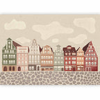 Wall Mural Salt Square Colorful Illustrated Townhouses