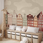 Colorful Townhouses City Wall Mural