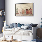 Colorful Wrocław Tenement Facades City Poster