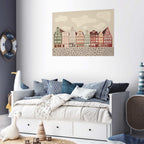 Colorful Wrocław Tenement Facades City Poster