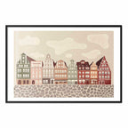 Colorful Wrocław Tenement Facades City Poster