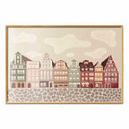 Colorful Wrocław Tenement Facades City Poster