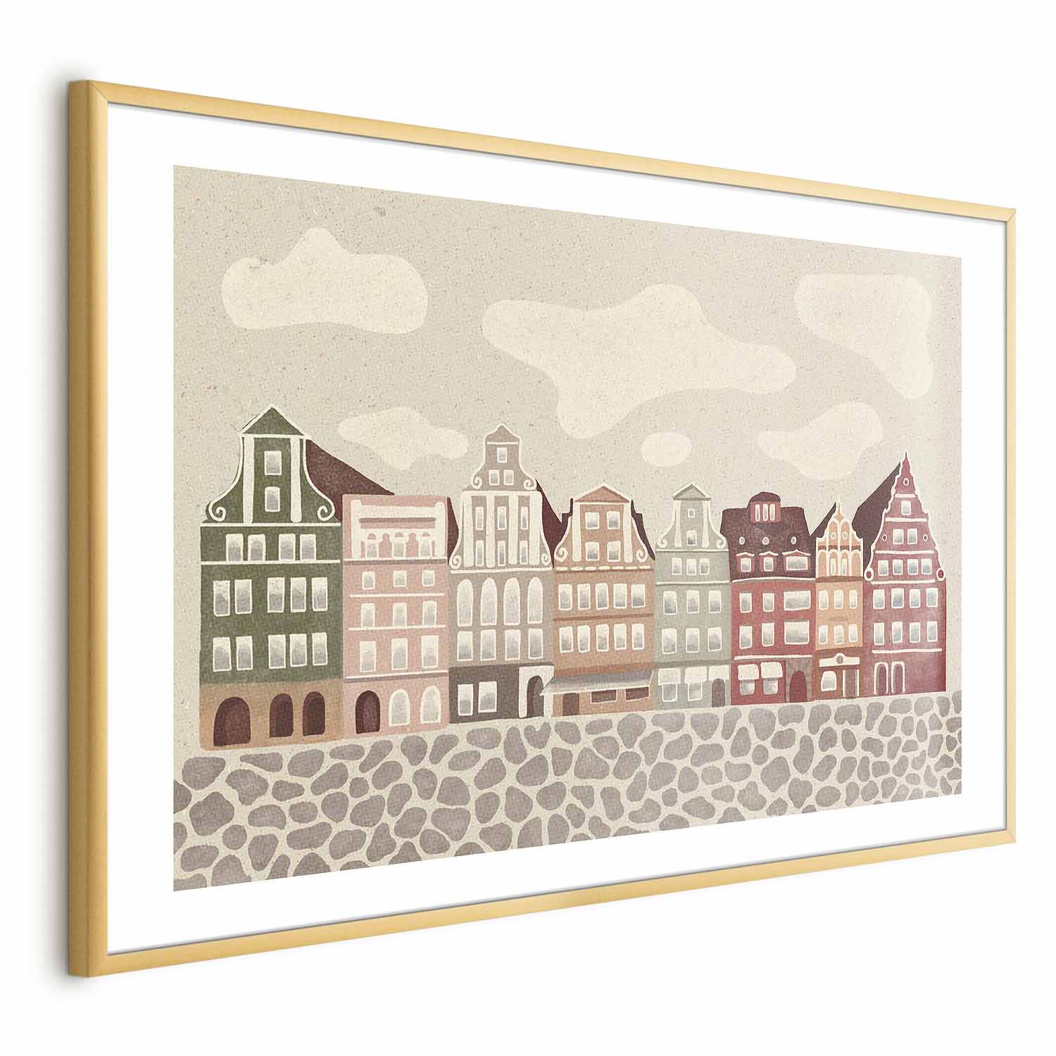 Colorful Wrocław Tenement Facades City Poster