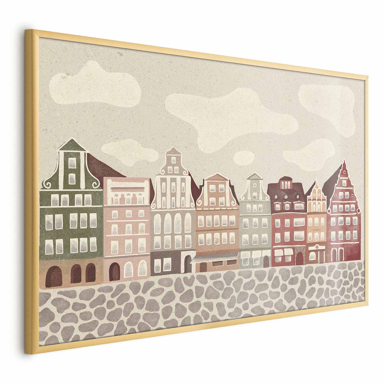 Colorful Wrocław Tenement Facades City Poster