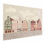 Colorful Wrocław Tenement Facades City Poster