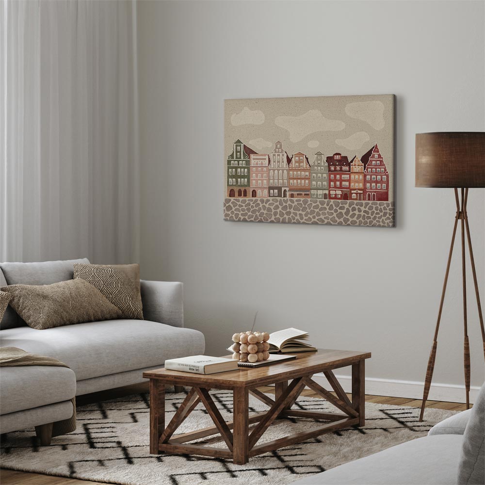 Canvas Print Salt Square Colorful Townhouses