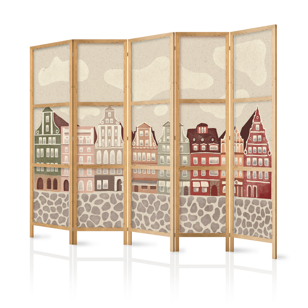 Japanese Room Divider - Solny Square - Multicoloured 5-Panel