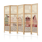 Japanese Room Divider - Solny Square - Multicoloured 5-Panel