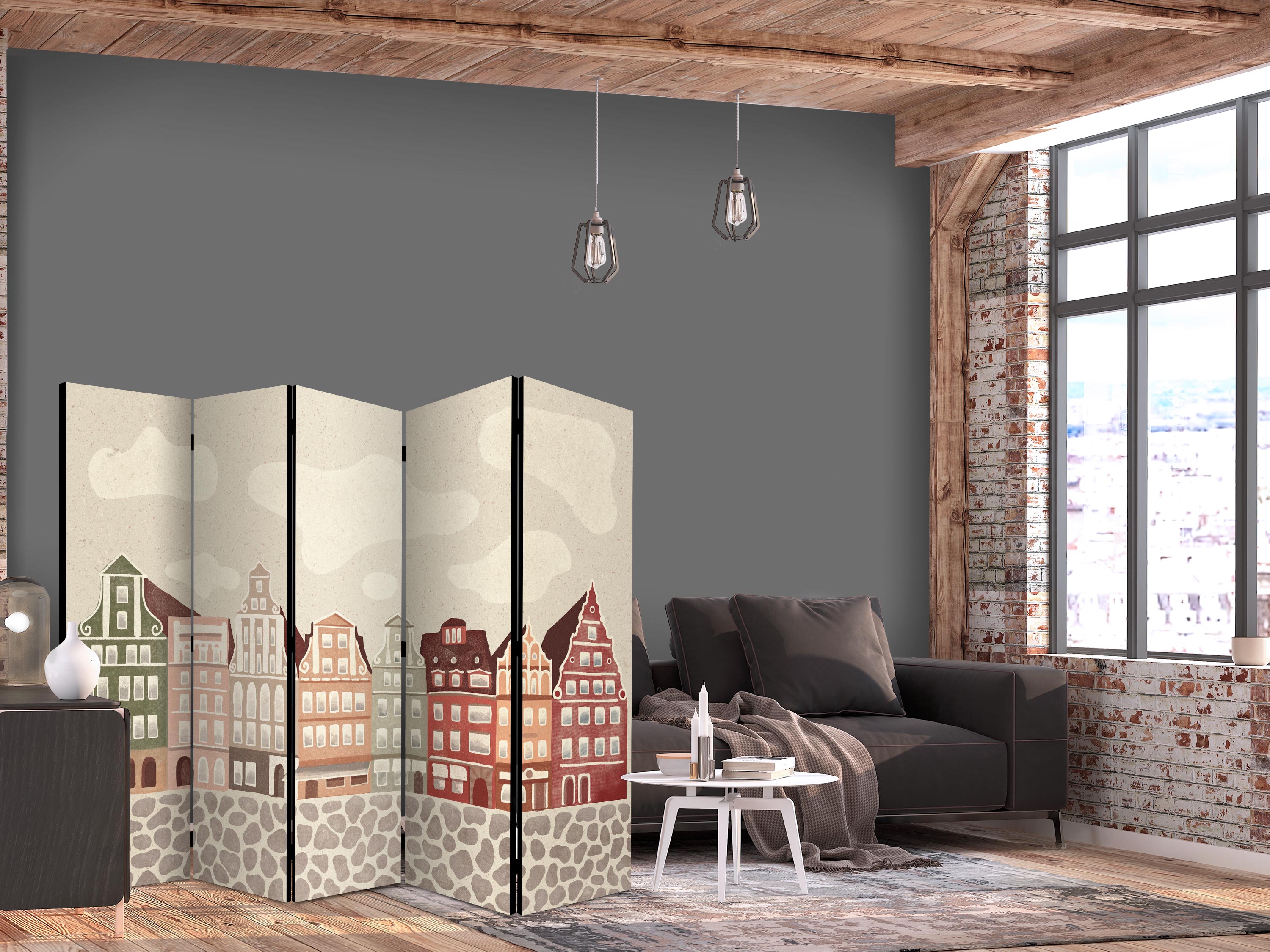 Room Divider Salt Square Colorful Townhouses