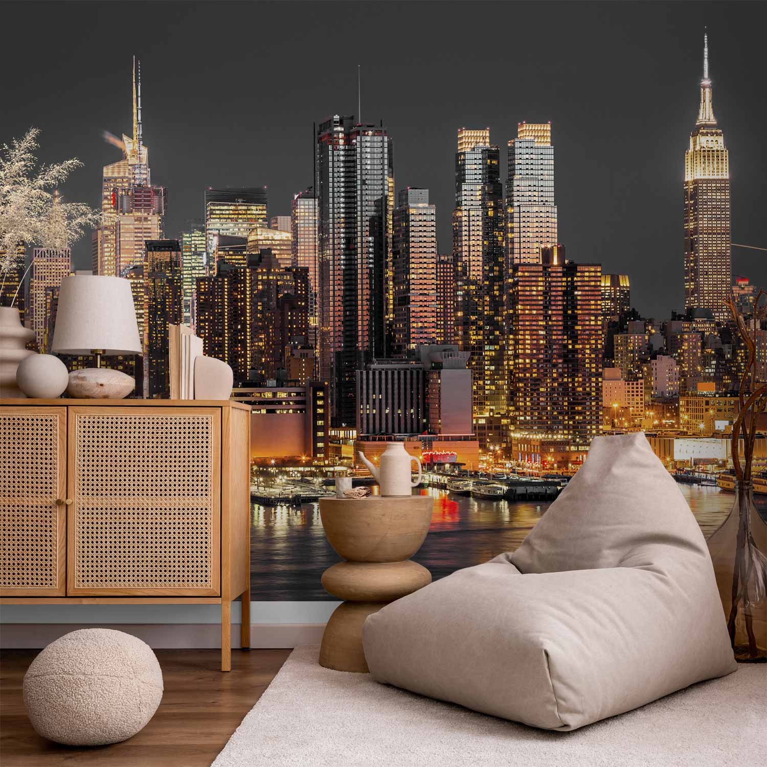 NYC Manhattan Skyline Twilight Wall Mural