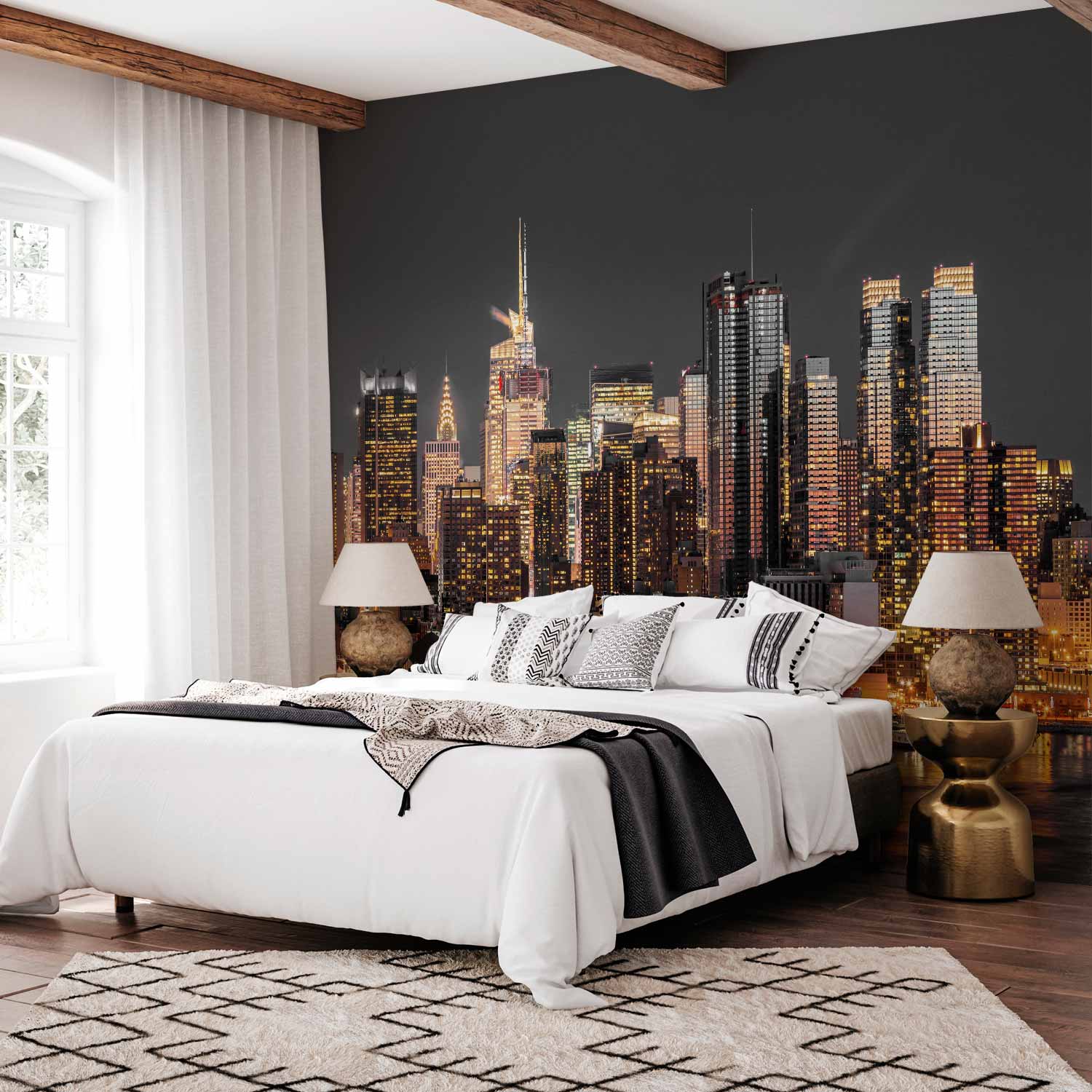 NYC Manhattan Skyline Twilight Wall Mural