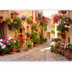Spello Italy Flowered Alley Street Wall Mural