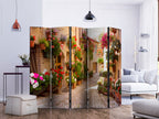 Spello Alley Floral Street 5-Panel Room Divider
