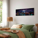 New York Manhattan Night Panorama Canvas Print