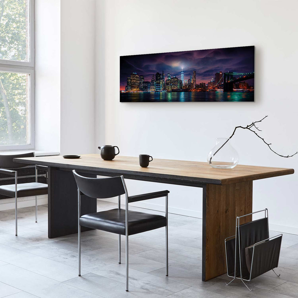 New York Manhattan Night Panorama Canvas Print