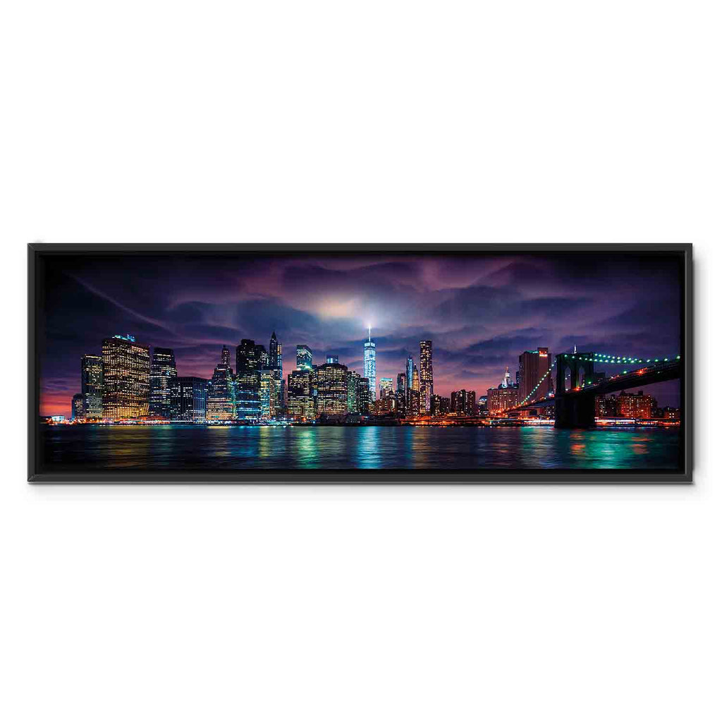 New York Manhattan Night Panorama Canvas Print