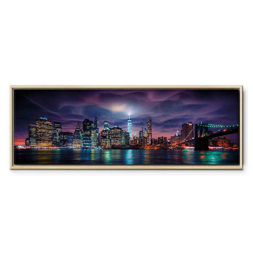New York Manhattan Night Panorama Canvas Print