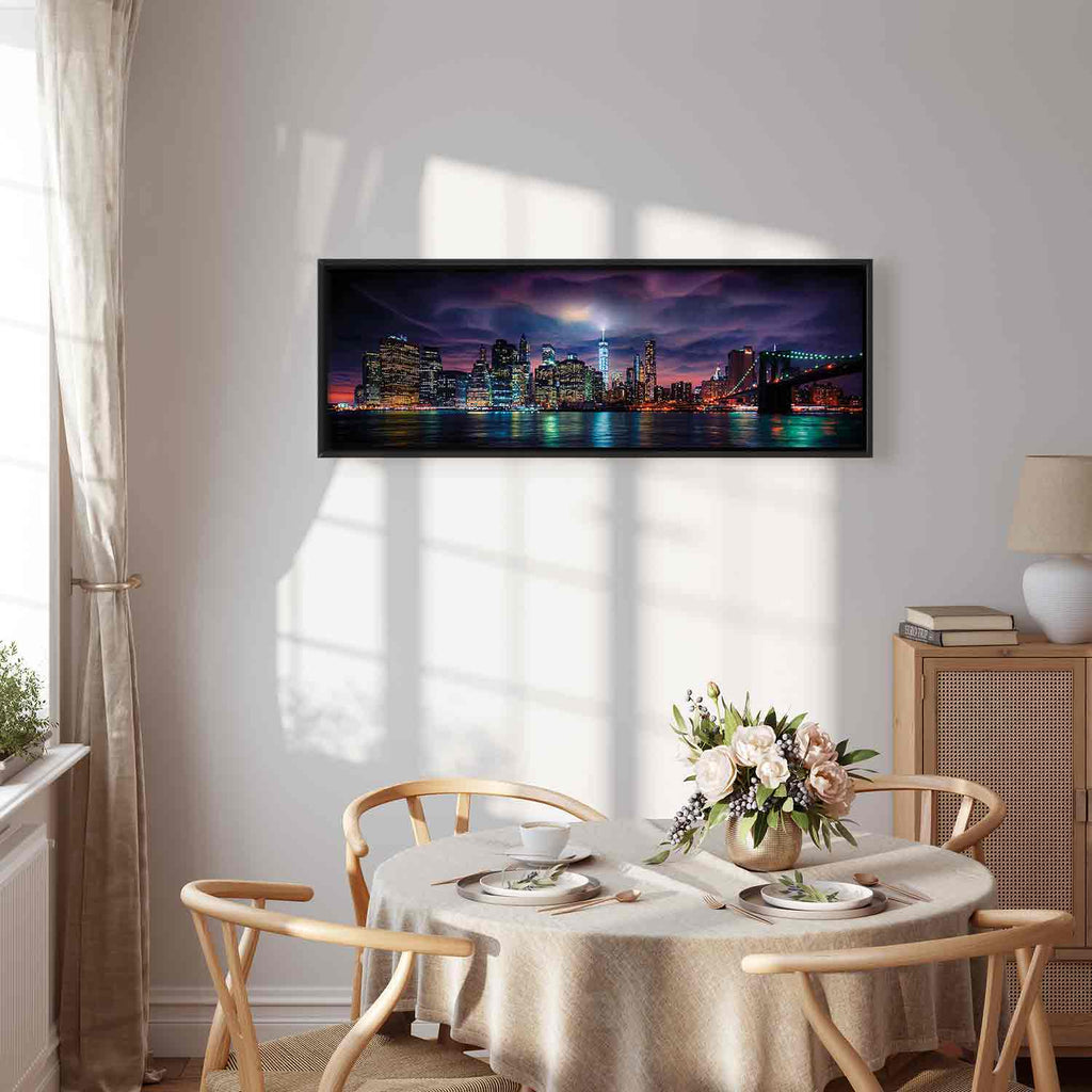 New York Manhattan Night Panorama Canvas Print