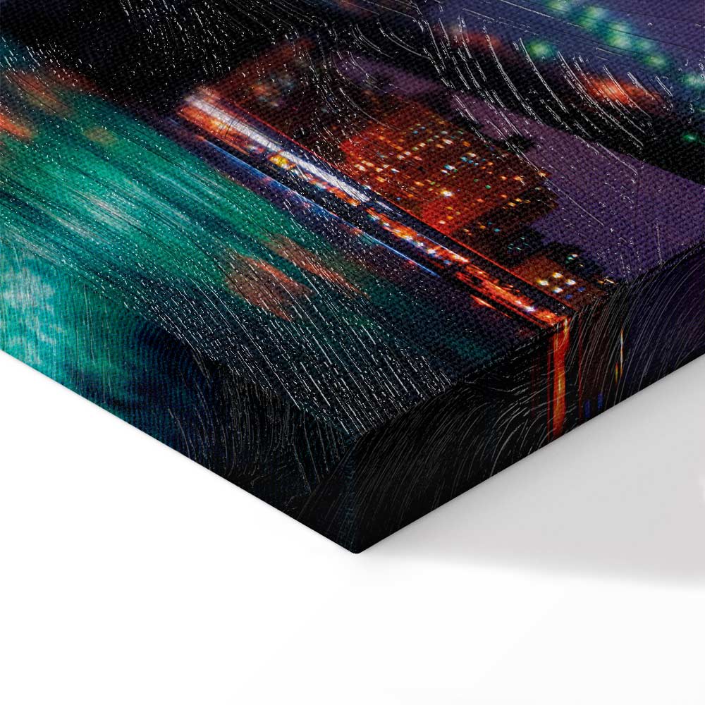 New York Manhattan Night Panorama Canvas Print