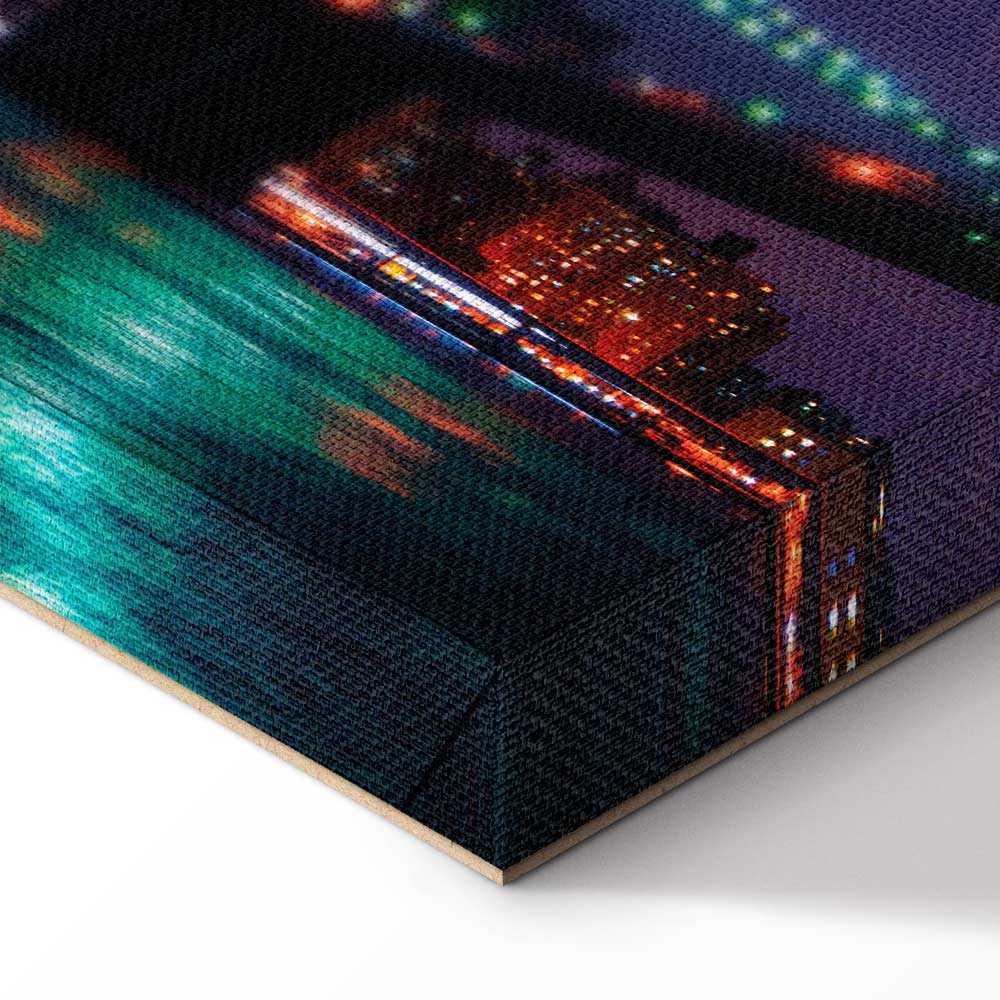 New York Manhattan Night Panorama Canvas Print