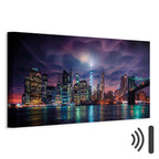 New York Manhattan Night Panorama Canvas Print