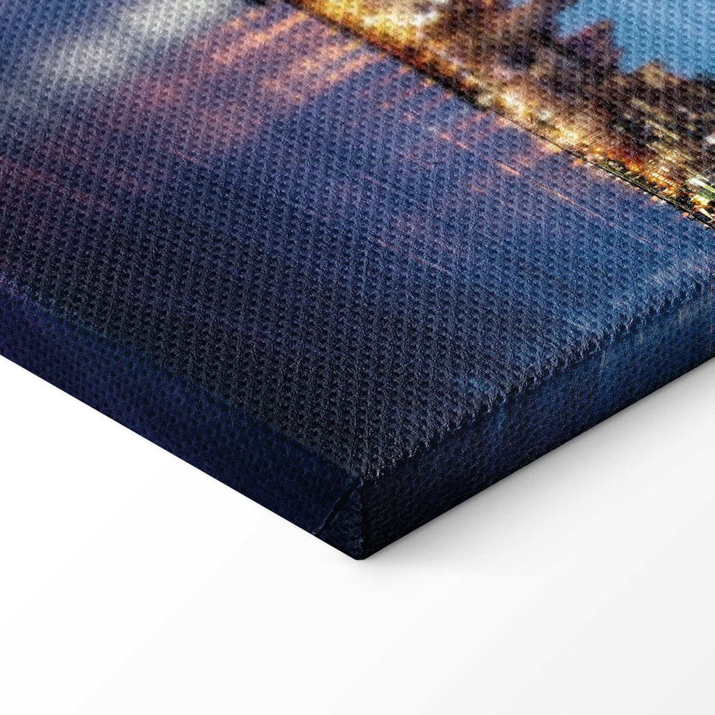 New York Manhattan Night Skyline Panorama Canvas Print