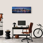 New York Manhattan Night Skyline Panorama Canvas Print