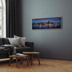 New York Manhattan Night Skyline Panorama Canvas Print