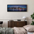 New York Manhattan Night Skyline Panorama Canvas Print