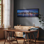 New York Manhattan Night Skyline Panorama Canvas Print