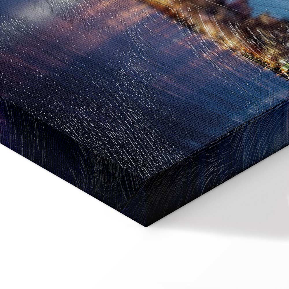 New York Manhattan Night Skyline Panorama Canvas Print