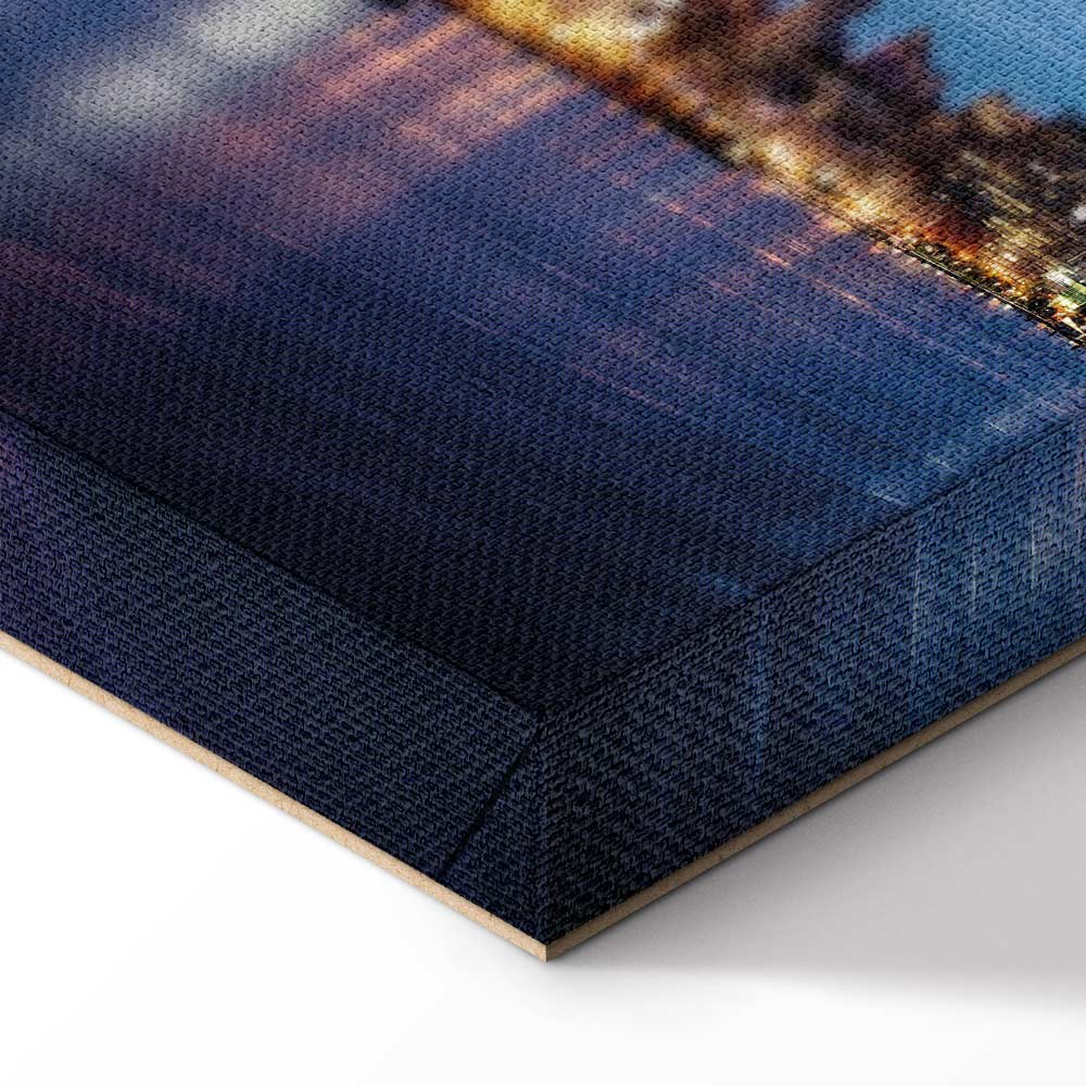 New York Manhattan Night Skyline Panorama Canvas Print