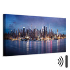 New York Manhattan Night Skyline Panorama Canvas Print