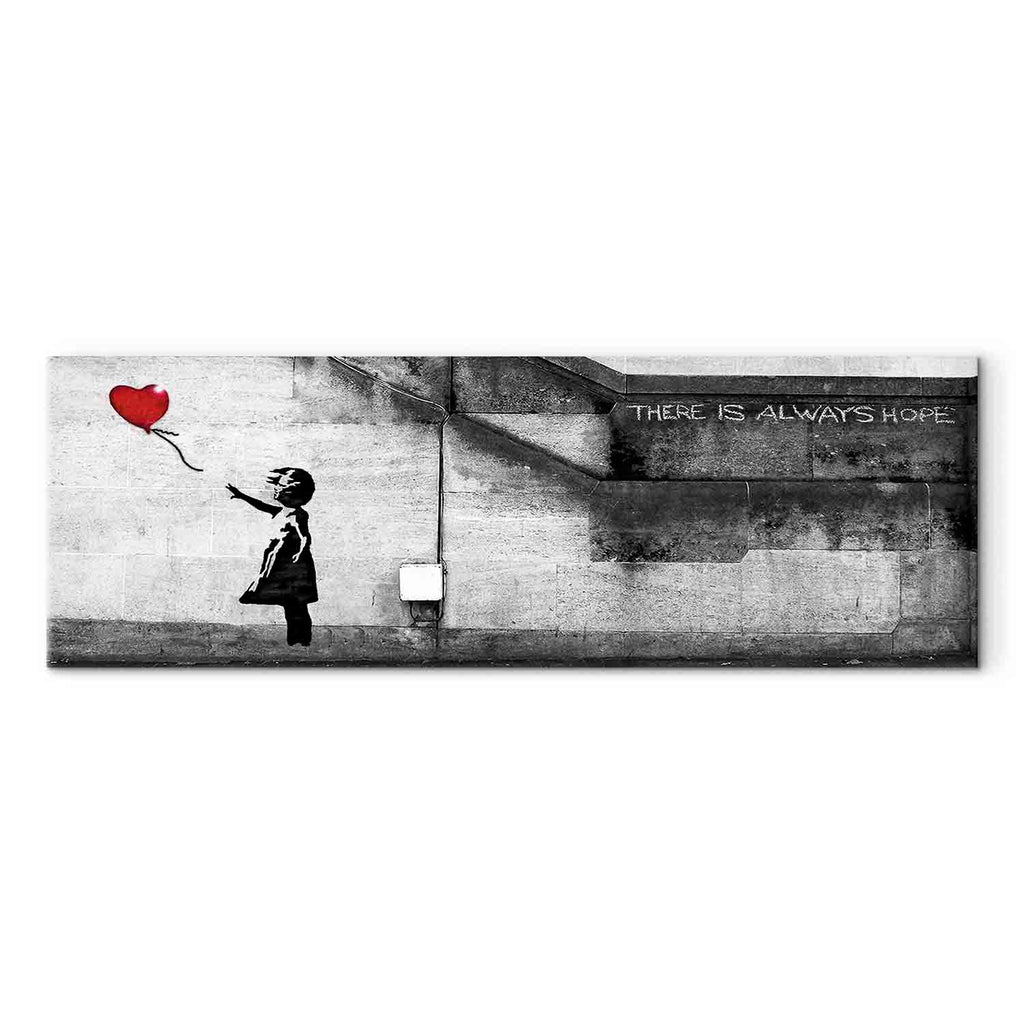 Hope Graffiti Girl Narrow Red Canvas Print