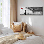 Hope Graffiti Girl Narrow Red Canvas Print