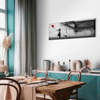 Hope Graffiti Girl Narrow Red Canvas Print