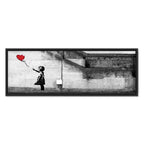 Hope Graffiti Girl Narrow Red Canvas Print
