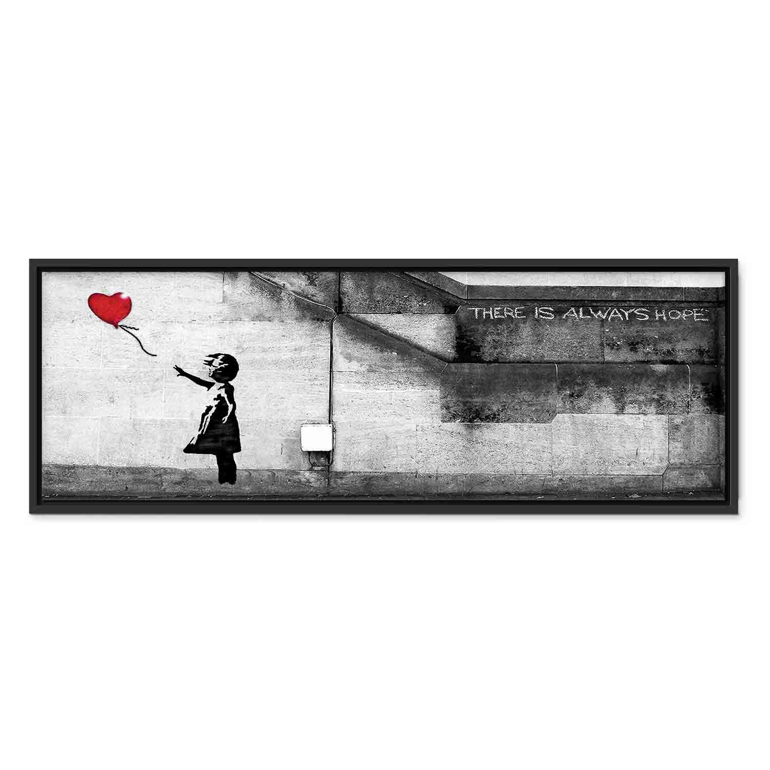 Hope Graffiti Girl Narrow Red Canvas Print