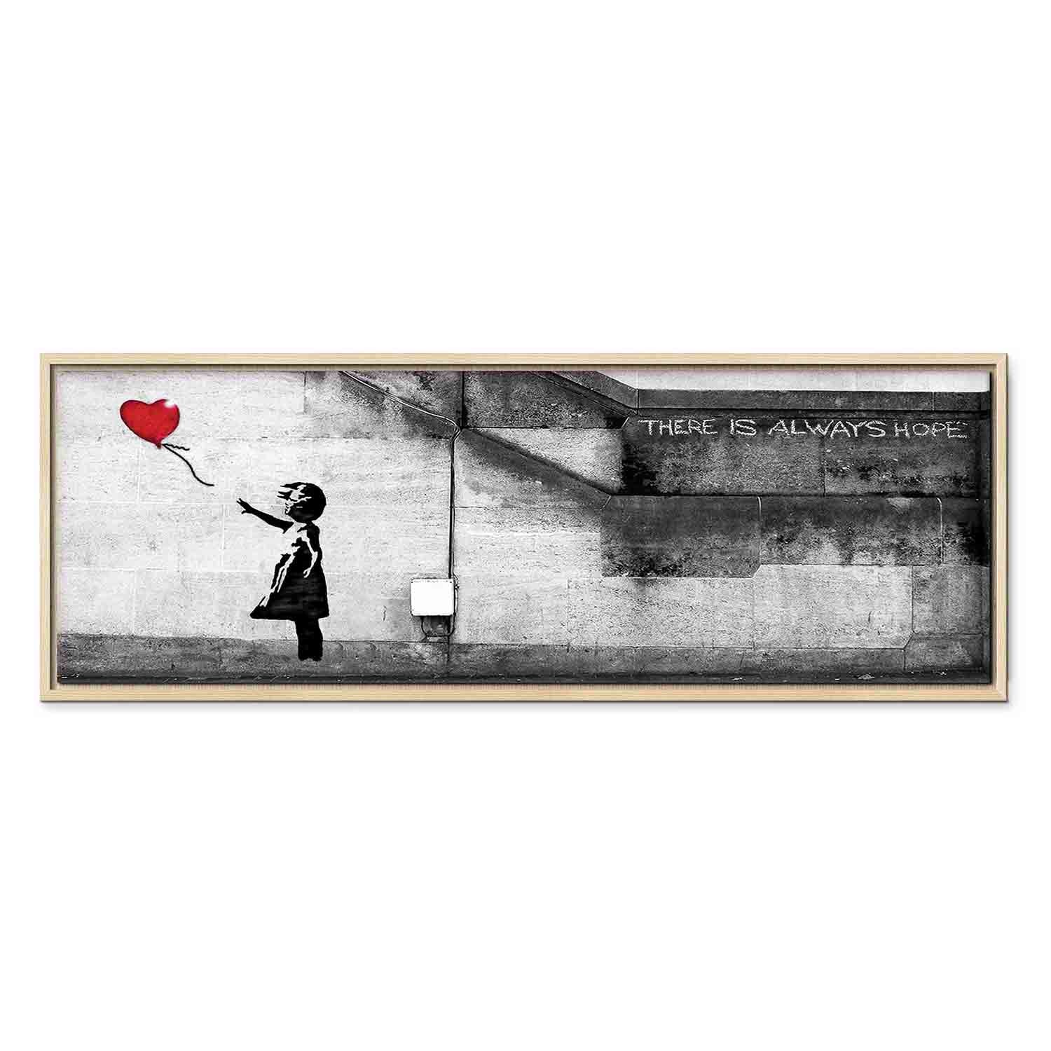 Hope Graffiti Girl Narrow Red Canvas Print