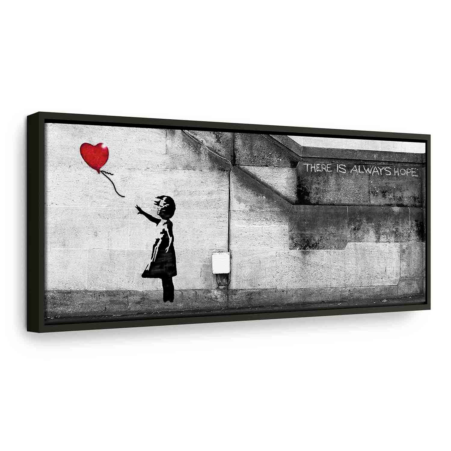 Hope Graffiti Girl Narrow Red Canvas Print