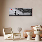 Hope Graffiti Girl Narrow Red Canvas Print