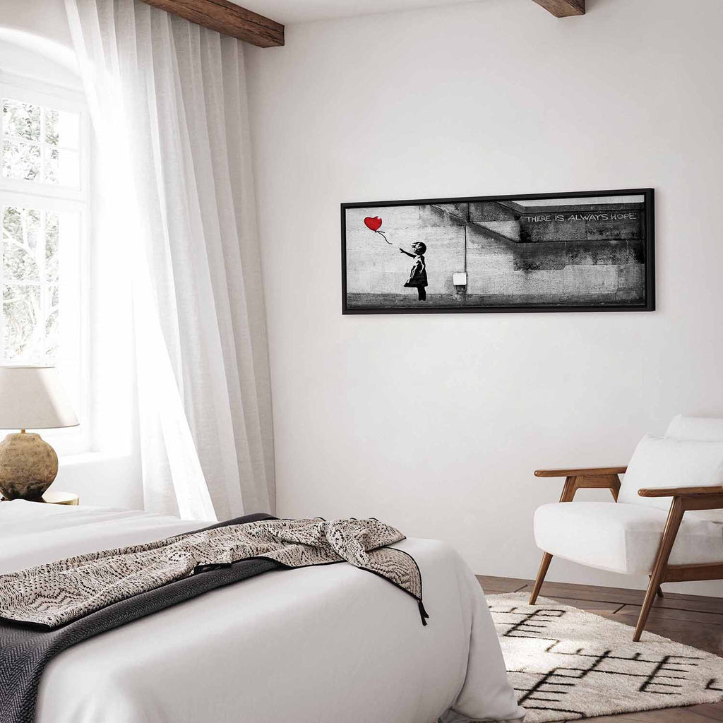 Hope Graffiti Girl Narrow Red Canvas Print