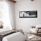 Hope Graffiti Girl Narrow Red Canvas Print