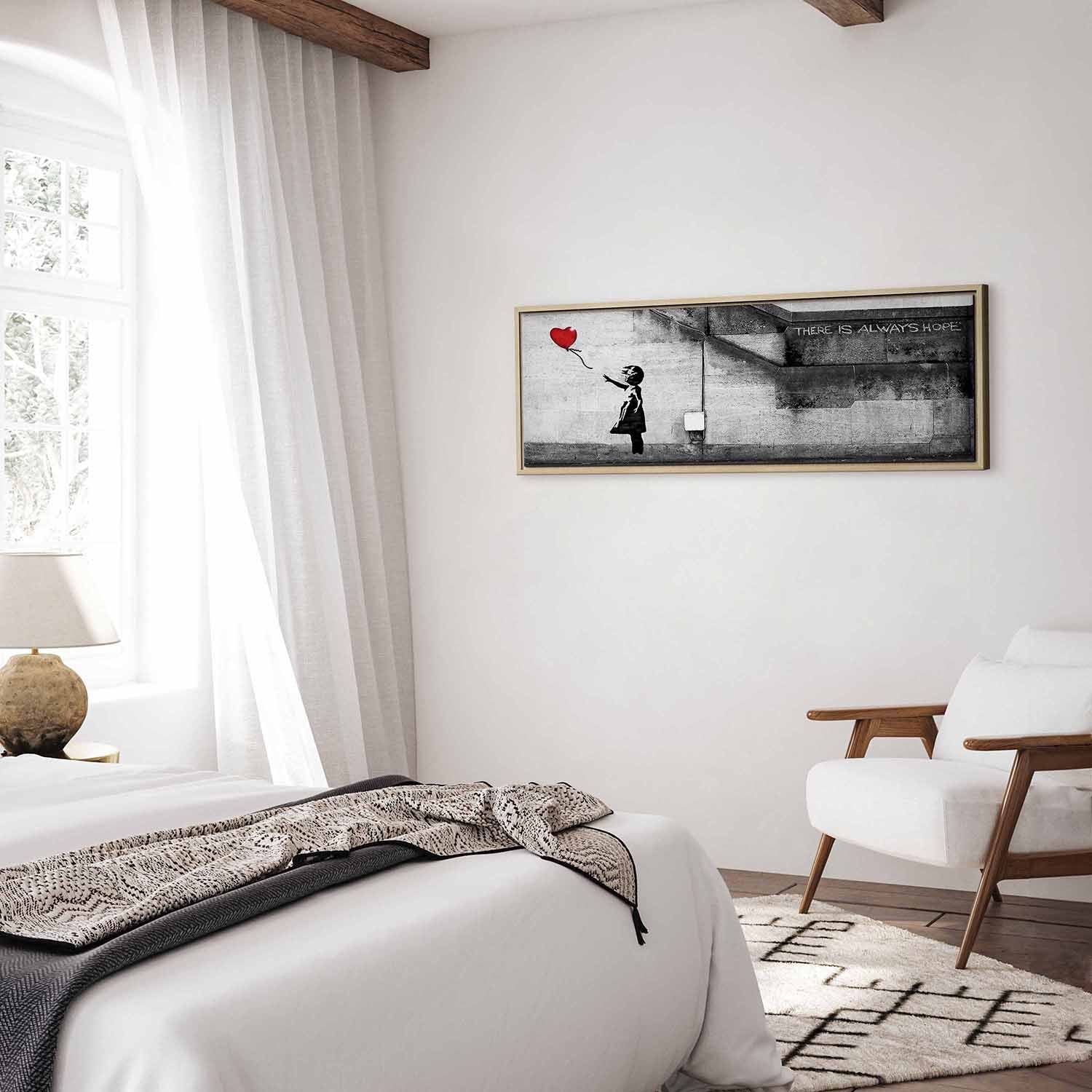 Hope Graffiti Girl Narrow Red Canvas Print