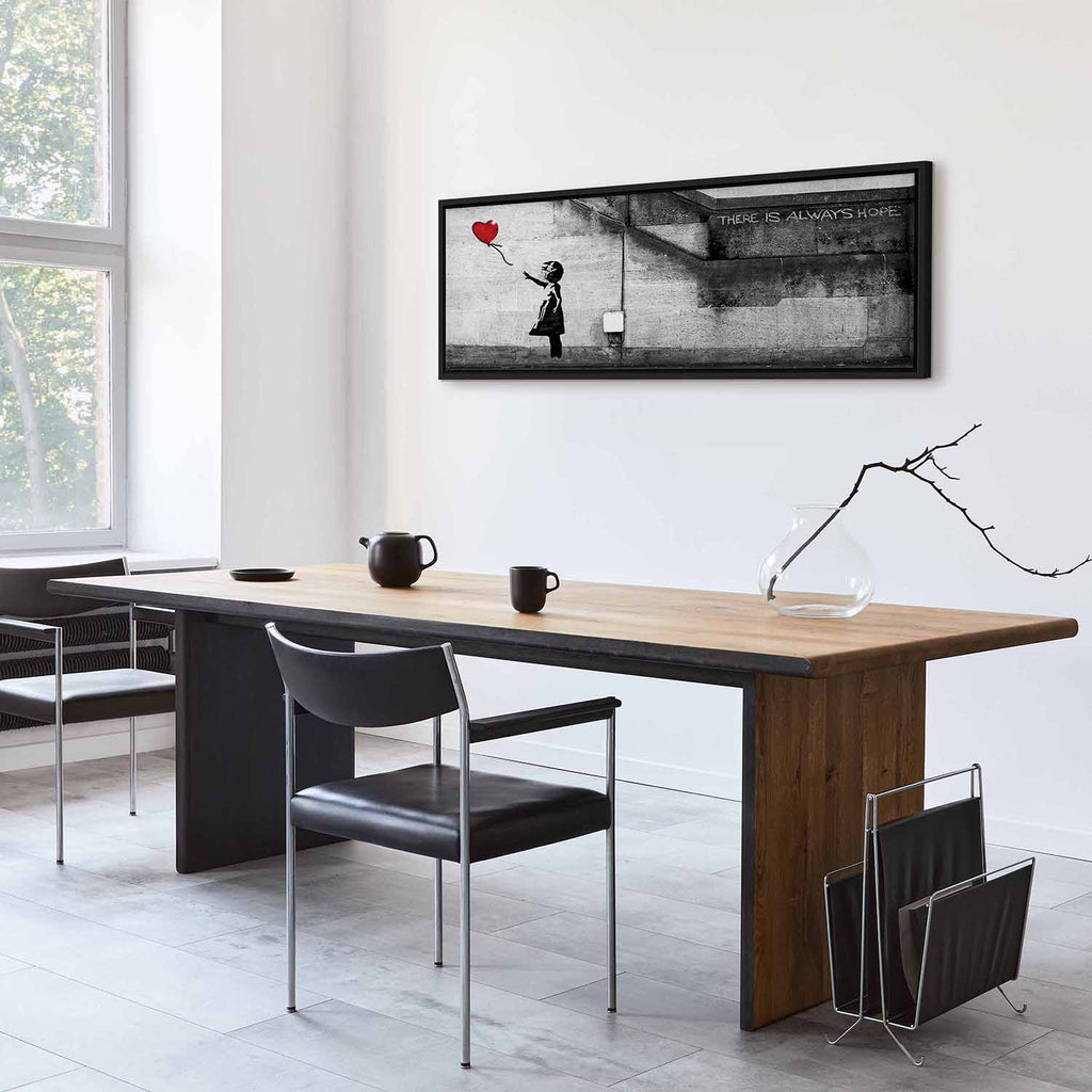 Hope Graffiti Girl Narrow Red Canvas Print